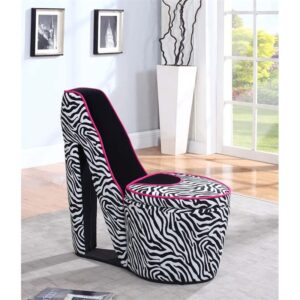 ORE International A High Heel Storage Chair, Black Zebra