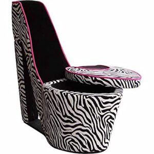 ORE International A High Heel Storage Chair, Black Zebra