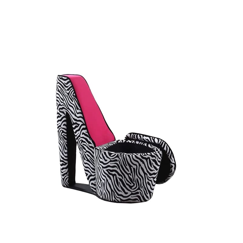 ORE International A High Heel Storage Chair, Pink Zebra