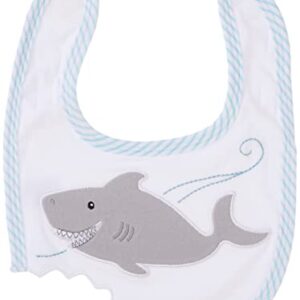 Baby Aspen Bib and Booties Gift Set, Chomp and Stomp Shark, 0-9 Month