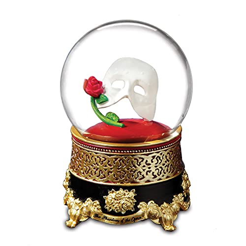 Phantom of The Opera Classic Mask with Rose Water Globe by The San Francisco Music Box Company