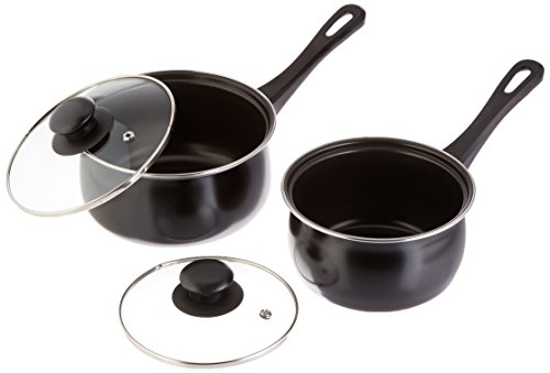 Gibson Home Back to Basics Carbon Steel Nonstick Cookware Set, 7-Piece, Black