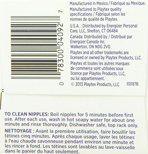 Playtex Angled Nipple, Fast Flow, 2-Count