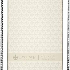 Lawrence Frames Metal Picture Frame with Delicate Outer Border of Beads, 4 by 6-Inch, Silver
