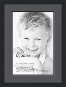 art to frames double-multimat-647-41/89-frbw26079 collage photo frame double mat with 1 - 12x18 openings and satin black frame