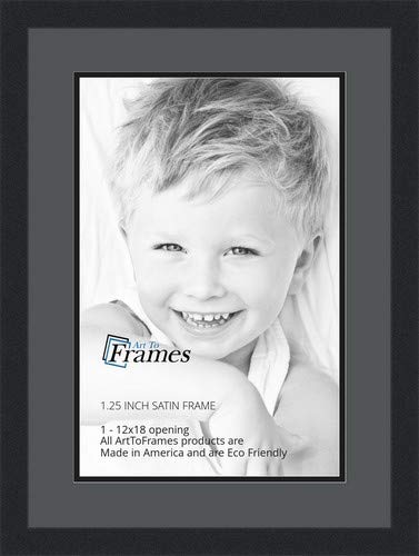 Art to Frames Double-Multimat-647-41/89-FRBW26079 Collage Photo Frame Double Mat with 1 - 12x18 Openings and Satin Black Frame