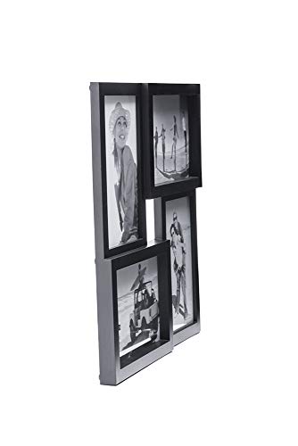 Malden 4-Opening Matted Collage Frame, Displays Four 4x6 Pictures, Black, 4 Count