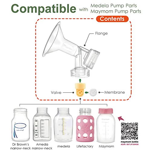 2X One-Piece Breastshields, Valves, Membranes Compatible with Medela Pump Parts, Pump in Style, Lactina, Symphony, Swing; 24 mm Standard breastshields; Made by Maymom