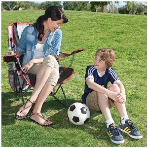 Kelsyus Original Foldable Canopy Chair for Camping, Tailgates, and Outdoor Events, Grey/Red