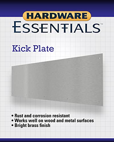 Hardware Essentials 852737 Aluminum Non-Magnetic, Screw-In, Door Kick Plate 8" x 34" Anodized Aluminum Finish ​​