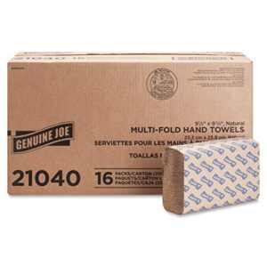 genuine joe gjo21040 multifold natural towels, 9.25" x 9.40",packaging may vary, pack of 4000