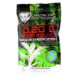 MetalTac Airsoft BBS Bio-Degradable .20g Perfect Grade High Precision 6mm BB Pellets (Bag of 5000 Rounds)