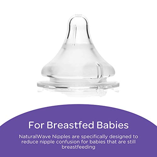 Lansinoh Momma Breastmilk Feeding Bottle with NaturalWave Nipple, 1 Count, 8 Ounce, Medium Flow Nipple, Soft Silicone Nipple, Collapse Resistant, Anti-Colic, BPS and BPA Free