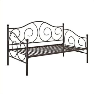 dhp victoria daybed, twin size metal frame, multi-functional furniture, bronze