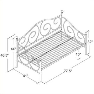 DHP Victoria Daybed, Twin Size Metal Frame, Multi-functional Furniture, Bronze