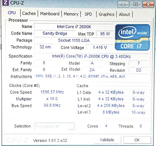 Intel Core i7-2600K SR00C Desktop CPU Processor LGA1155 8MB 3.40GHz 5GT/s