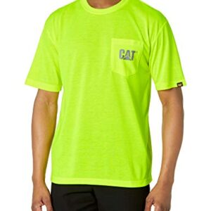 Caterpillar Men's Big and Tall Trademark Pocket T-Shirt (Regular and Big & Tall Sizes), Hi-Vis Yellow, X Large