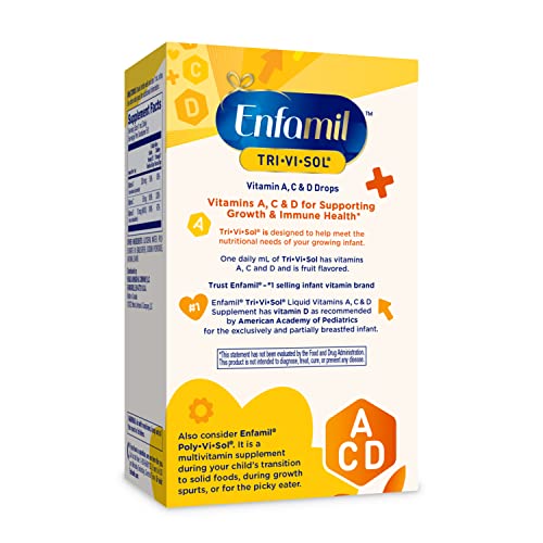 Enfamil Prenatals & Baby Vitamins Tri-Vi-Sol Vitamin A, C & D Multi-Vitamin Drops for Infants, Supports Growth & Immune Health, 50 mL Dropper Bottle,1.69 Fl Oz (Pack of 1),MJ-030