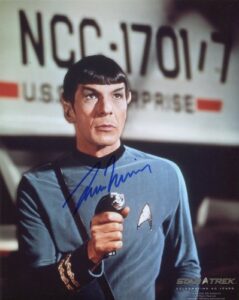 leonard nimoy signed / autographed star trek 8x10 glossy photo portraying spock. includes fanexpo certificate of authenticity and proof. entertainment autograph original.