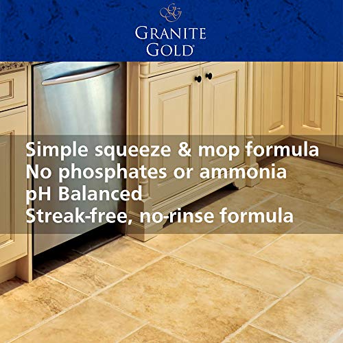 Granite Gold Squeeze and Mop Floor Cleaner For Granite, Marble, And Other Natural Stone Or Ceramic Tile Surfaces, 32 Fl Oz