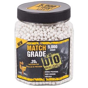 game face 20gbw5j 6mm match grade .20-gram 6mm white biodegradable airsoft bbs, multi (5000-count)
