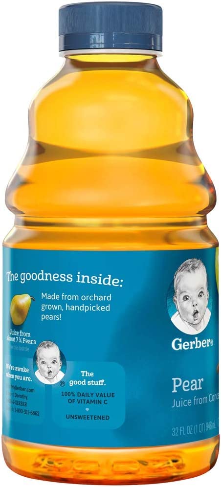 Gerber Nature Select Baby 100% Fruit Juice 32 Fl Oz (Pack of 2) (100% Pear Juice)