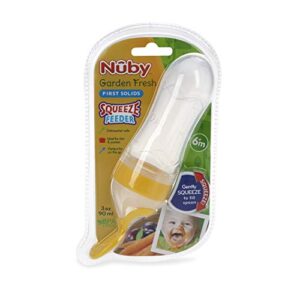 Nuby Garden Fresh Silicone Squeeze Feeder with Spoon and Hygienic Cover, Colors May Vary