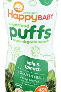 Happy Baby Superfood Puffs, Kale & Spinach, Organic, 2.1 Ounce