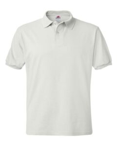 hanes men's short-sleeve jersey polo (pack of 2), white, large