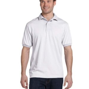 Hanes Men's Short-Sleeve Jersey Polo (Pack of 2), White, Large