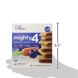 Plum Organics Mighty 4 Essential Nutrition Bars, Blueberry with Carrot, 0.67 Ounce, 6 Count