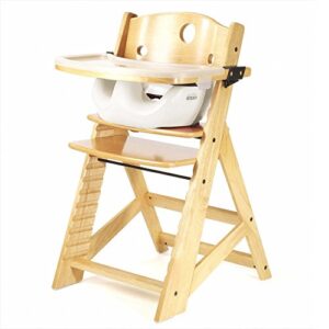 keekaroo height right high chair with infant insert & tray, natural/vanilla