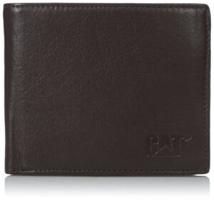 caterpillar men's onyx leather wallet, brown, one size