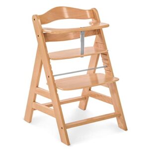 hauck alpha+ grow along adjustable wooden highchair seat, beechwood, natural