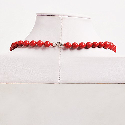 Jane Stone Fashion Elegant Multi-size Coral Red Beaded Funky Necklace Statement Bib Jewelry For Mummy(Fn1270-Red)