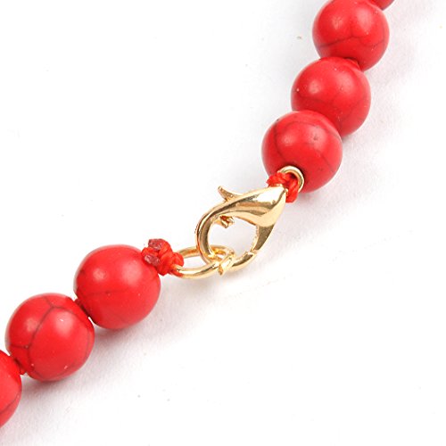 Jane Stone Fashion Elegant Multi-size Coral Red Beaded Funky Necklace Statement Bib Jewelry For Mummy(Fn1270-Red)