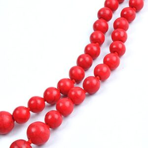 Jane Stone Fashion Elegant Multi-size Coral Red Beaded Funky Necklace Statement Bib Jewelry For Mummy(Fn1270-Red)