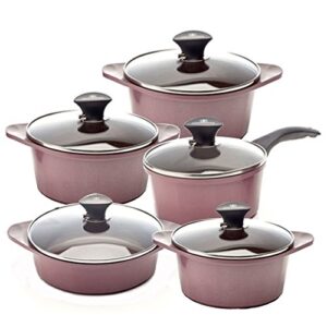 moncross series 5-piece set (sauce pan, 6.3 inches (16 cm), sauce pan, 7.1 inches (18 cm), small oven pan, 7.9 inches (20 cm), steaming pot, 9.4 inches (24 cm), small pot, 9.4 inches (24 cm)