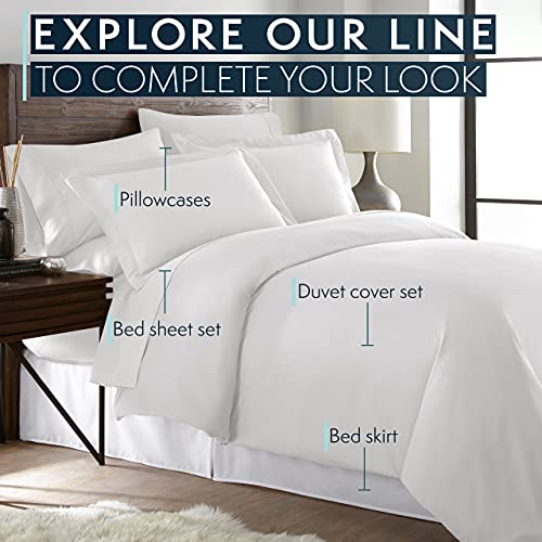 HC COLLECTION 1800 Series Bedding Sheets & Pillowcases Bed Linen Set with 16 inch Deep Pockets, King, White