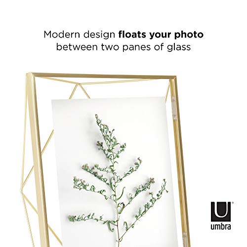 Umbra Prisma Picture Frame, 8x10 Photo Display for Desk or Wall, Brass