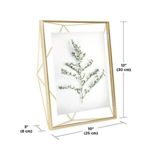 Umbra Prisma Picture Frame, 8x10 Photo Display for Desk or Wall, Brass