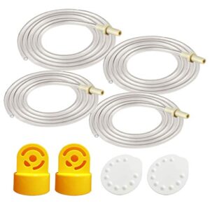 maymom tubing compatible with medela replacement tubing (two packs, 4 tubes) 2 valves and 2 membranes for medela pump in style advanced breast pump released after jul 2006.retail pack made by maymom