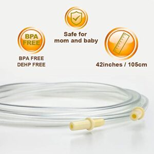 Maymom Tubing Compatible with Medela Replacement Tubing (Two Packs, 4 Tubes) 2 Valves and 2 Membranes for Medela Pump in Style Advanced Breast Pump Released After Jul 2006.Retail Pack Made by Maymom