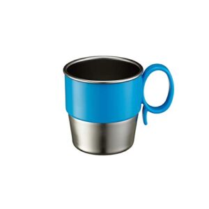 innobaby din din smart stainless steel cup (9 oz) with handle for babies, toddlers and kids. bpa free, blue
