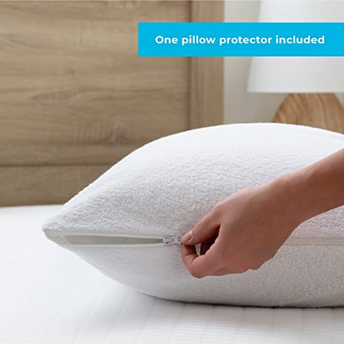 Linenspa Waterproof Pillow Protector - Premium Smooth Fabric - Standard Pillow Protector White