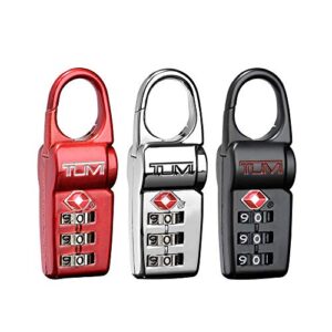 tumi - travel accessories luggage locks - set of 3 tsa-approved lock - black/red/silver