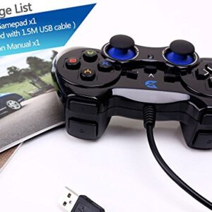 ZD-V+ USB Wired Gaming Controller Gamepad For PC/Laptop Computer(Windows XP/7/8/10/11) & PS3 & Android & Steam - [Black]