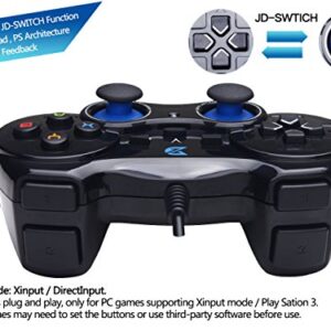 ZD-V+ USB Wired Gaming Controller Gamepad For PC/Laptop Computer(Windows XP/7/8/10/11) & PS3 & Android & Steam - [Black]