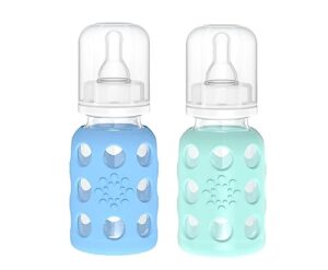 lifefactory baby bundle - bottle set - sky/mint - 4 oz - 2 pk