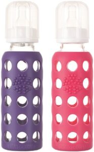 lifefactory baby bundle - bottle set - raspberry/purple - 9 oz - 2 pk